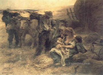 レオン・オーギュスティン・レルミット Painting - ラ・ファミーユの田園風景 農民 レオン・オーギュスティン・レルミット